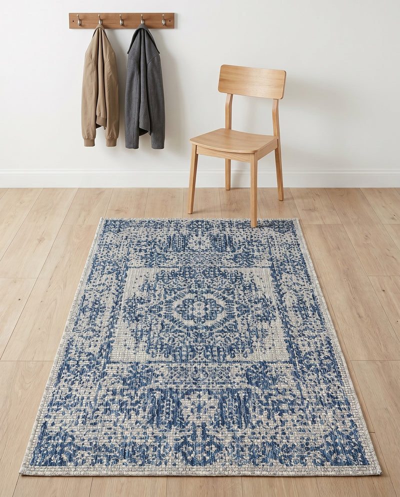 Patio Heritage Collection Area Rug - Savannah (Blue) Rectangle Blue  lifestyle 39
