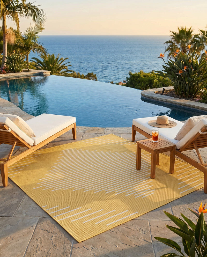 Urban Terrace Collection Area Rug -  Chelsea (Yellow) Square Yellow  lifestyle 19