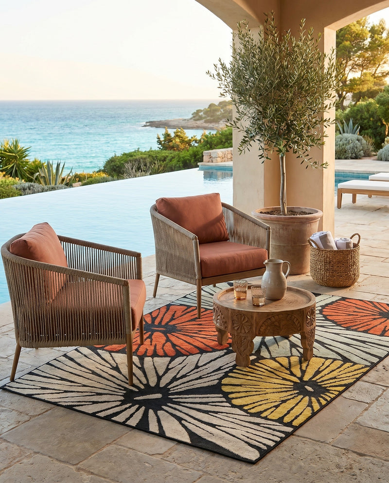 Outdoor Marrakesh Collection Area Rug -  Tetouan Rectangle Multi  lifestyle 16