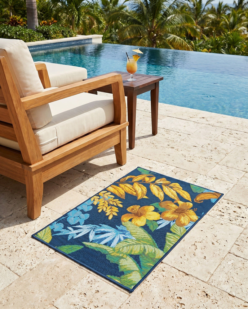 Seaside Blooms Collection Area Rug -  Grove Rectangle Multi  lifestyle 15