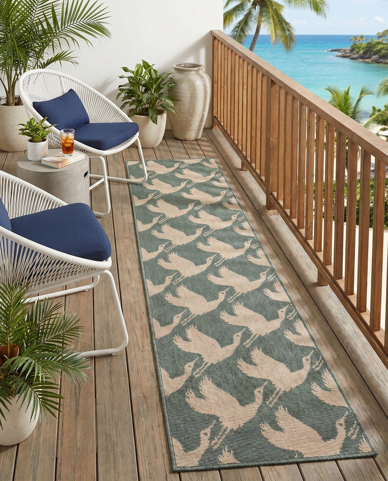 Seaside Haven Rugs Collection Area Rug -  Pelican Runner Stone Blue  lifestyle 73