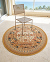 Patio Heritage Collection Area Rug - Veranda Round Black Gold Brown  lifestyle 76