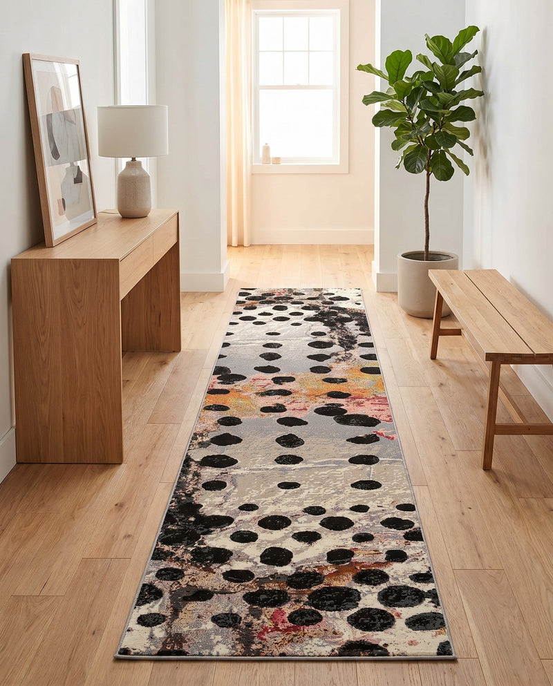 Urban Terrace Collection Area Rug -  Piazza Runner White and Black  lifestyle 61