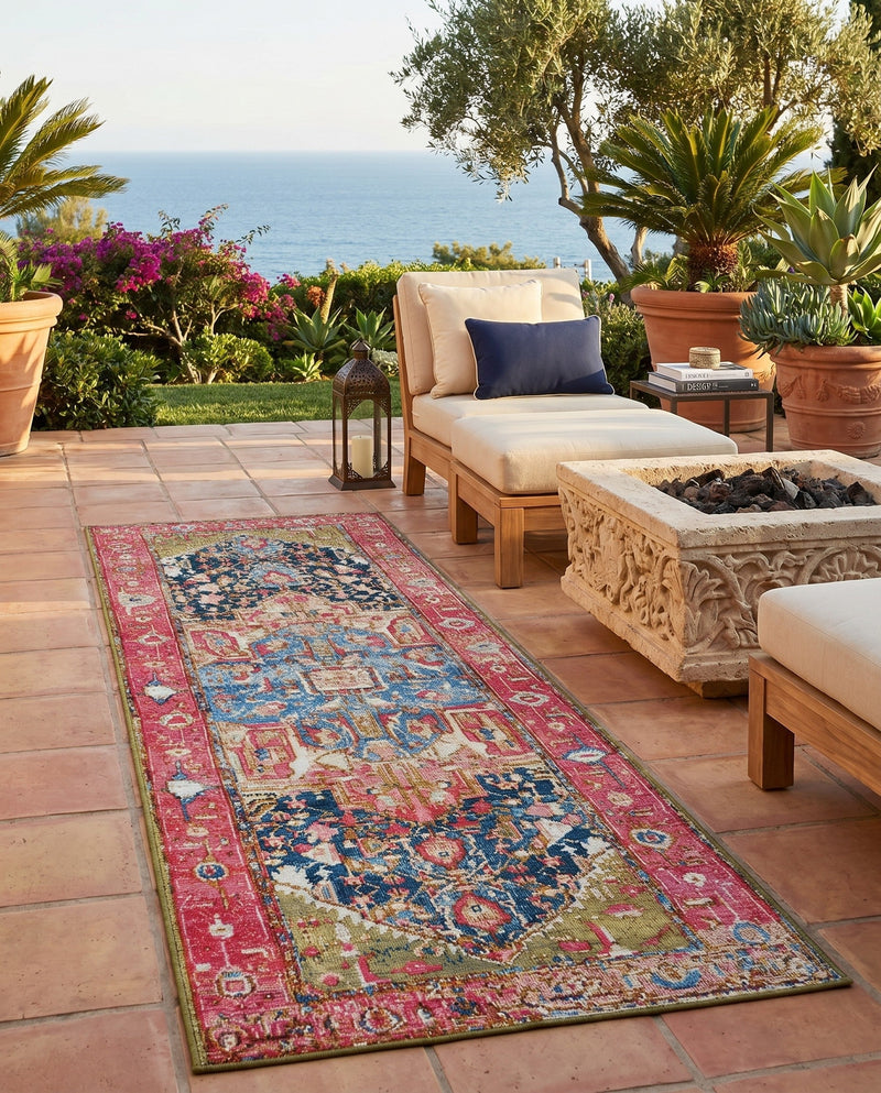 Patio Heritage Collection Area Rug -  Sanctuary Runner Multi  lifestyle 35