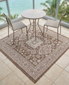 Tribal Terrace Treasures Collection Area Rug -  Incan Isle (Brown) Square Brown  lifestyle 32