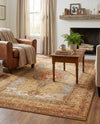 Patio Heritage Collection Area Rug -  Pergola Rectangle Blue and Light Brown  lifestyle 8