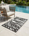 Urban Terrace Collection Area Rug -  Queens Rectangle Black and White  lifestyle 9