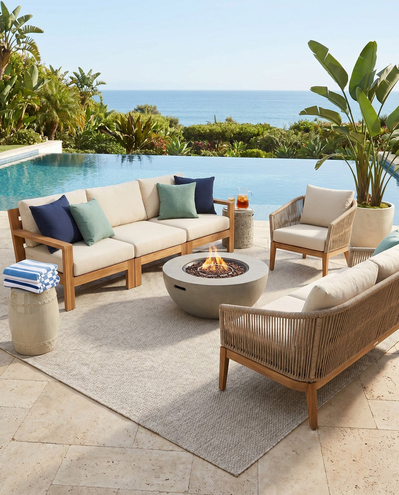 Seaside Serenity Collection Area Rug - Veranda (Light Gray) Rectangle Light Gray  lifestyle 24