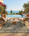 Patio Heritage Collection Area Rug - Savannah (Green) Rectangle Green  lifestyle 11