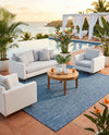 Seaside Serenity Collection Area Rug - Veranda (Blue) Rectangle Blue  lifestyle 12