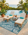 Seaside Blooms Collection Area Rug - Verdure (Teal) Rectangle Teal  lifestyle 19