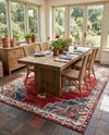 Patio Heritage Collection Area Rug -  Alcove Rectangle Red and Navy Blue  lifestyle 31