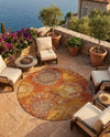 Urban Terrace Collection Area Rug -  Veranda Round Rust Red  lifestyle 49
