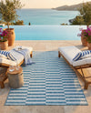 Seaside Stripes Collection Area Rug - Cabana (Light Aqua) Rectangle Light Aqua  lifestyle 16