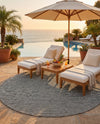 Jill Zarin Sedona Oasis Outdoor Collection Area Rug - Coconino (Black Sky) Round Black Sky  lifestyle 57