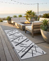 Urban Terrace Collection Area Rug -  Bowery Runner Black and White  lifestyle 33