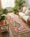 Seaside Blooms Collection Area Rug -  Kyoto Runner Coral  lifestyle 69