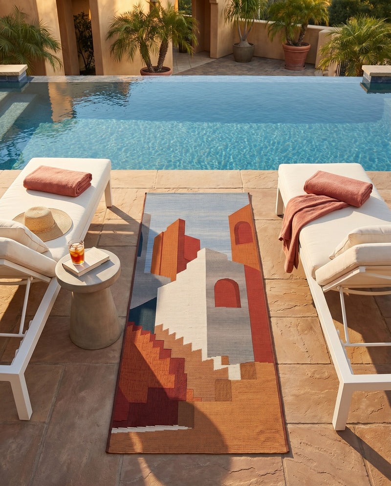Urban Terrace Collection Area Rug -  Patio Runner Multi  lifestyle 36
