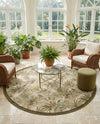 Seaside Blooms Collection Area Rug -  Verdant Round Green  lifestyle 41