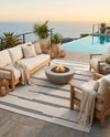 Urban Terrace Collection Area Rug -  Brooklyn Rectangle White and Black  lifestyle 33