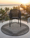 Urban Terrace Collection Area Rug -  Chelsea (Charcoal Gray) Round Charcoal Gray  lifestyle 76