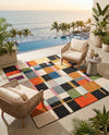 Outdoor Marrakesh Collection Area Rug -  Tangier Square Multi  lifestyle 66