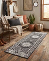 Patio Heritage Collection Area Rug -  Lafayette (Black and White) Runner Black and White  lifestyle 51