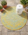Urban Oasis Rugs Collection Area Rug -  Penthouse (Yellow and Aqua) Round Yellow and Aqua  lifestyle 50