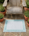 Bahama Breeze Outdoor Collection Area Rug -  Abaco Rectangle Gray Teal  lifestyle 67