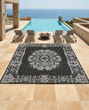 Patio Heritage Collection Area Rug - Savannah (Charcoal Gray) Square Charcoal Gray  lifestyle 66