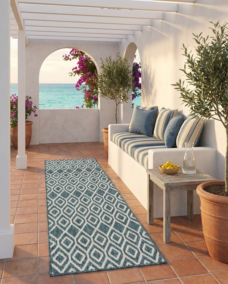 Urban Oasis Rugs Collection Area Rug -  Boulevard (Teal) Runner Teal  lifestyle 24