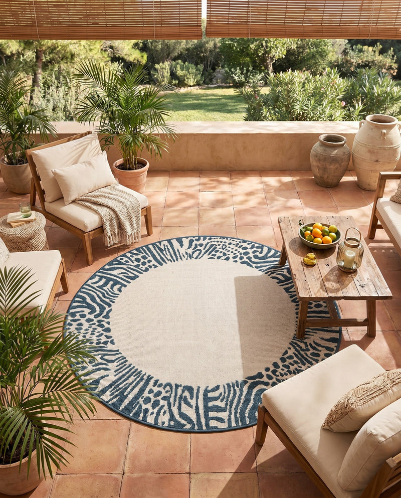 Savannah Escape Collection Area Rug - Serengeti Round Ivory  lifestyle 54
