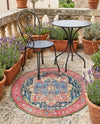 Patio Heritage Collection Area Rug -  Sanctuary Round Multi  lifestyle 40