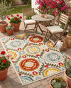 Outdoor Marrakesh Collection Area Rug -  Asilah Rectangle Ivory Beige  lifestyle 51