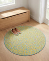 Urban Oasis Rugs Collection Area Rug -  Terrace (Yellow and Aqua) Round Yellow and Aqua  lifestyle 52