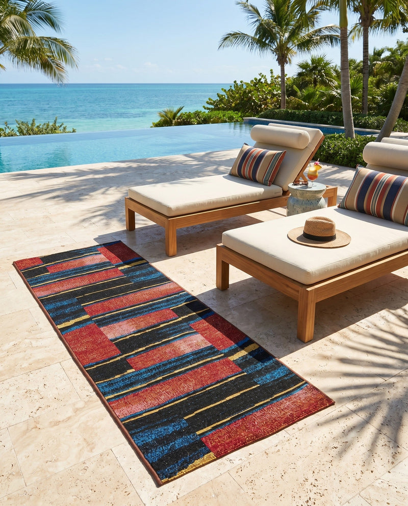 Urban Terrace Collection Area Rug -  Courtyard Runner Multi  lifestyle 62