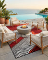 Urban Terrace Collection Area Rug -  Porch Rectangle Red and Black  lifestyle 7