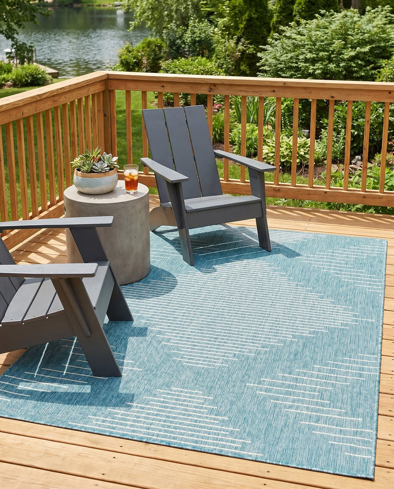 Urban Terrace Collection Area Rug -  Chelsea (Light Aqua) Rectangle Light Aqua  lifestyle 30