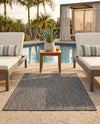 Seaside Serenity Collection Area Rug - Veranda (Black) Rectangle Black  lifestyle 29