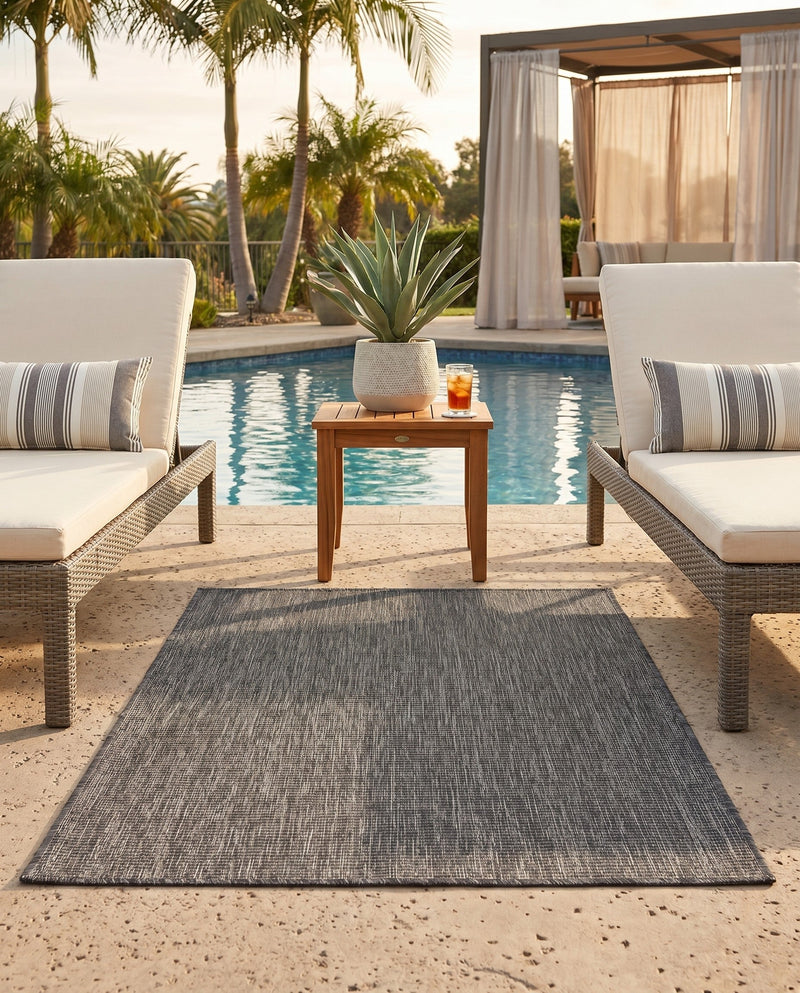 Seaside Serenity Collection Area Rug - Veranda (Black) Rectangle Black  lifestyle 29