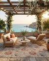 Seaside Blooms Collection Area Rug - Seychelles Rectangle Beige  lifestyle 41