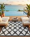 Urban Terrace Collection Area Rug -  Hudson Square Black and White  lifestyle 45