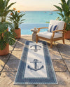 Seaside Haven Rugs Collection Area Rug -  Coralreef Runner Navy Blue  lifestyle 79