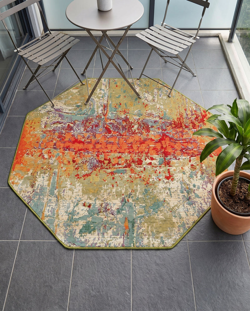 Urban Terrace Collection Area Rug -  Terrace Octagon Multi  lifestyle 59