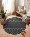 Garden Lattice Charm Collection Area Rug -  Pergola (Charcoal) Round Charcoal  lifestyle 60