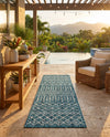 Savannah Pergola Collection Area Rug -  Pergola (Teal) Runner Teal  lifestyle 92