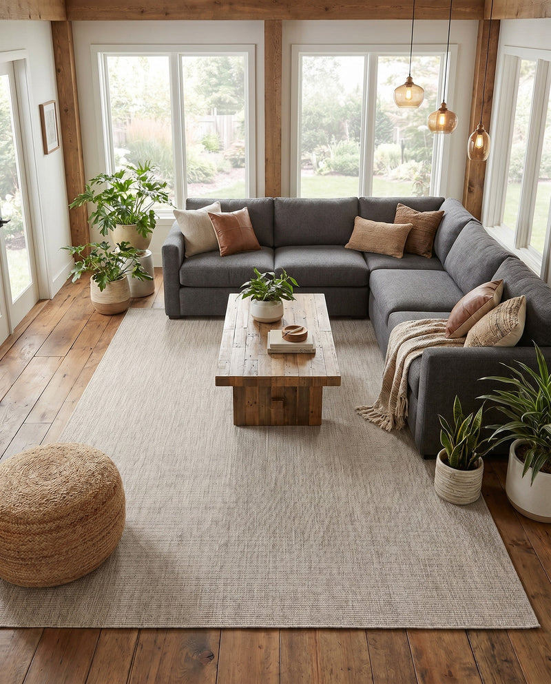Seaside Serenity Collection Area Rug - Veranda (Light Gray) Rectangle Light Gray  lifestyle 21
