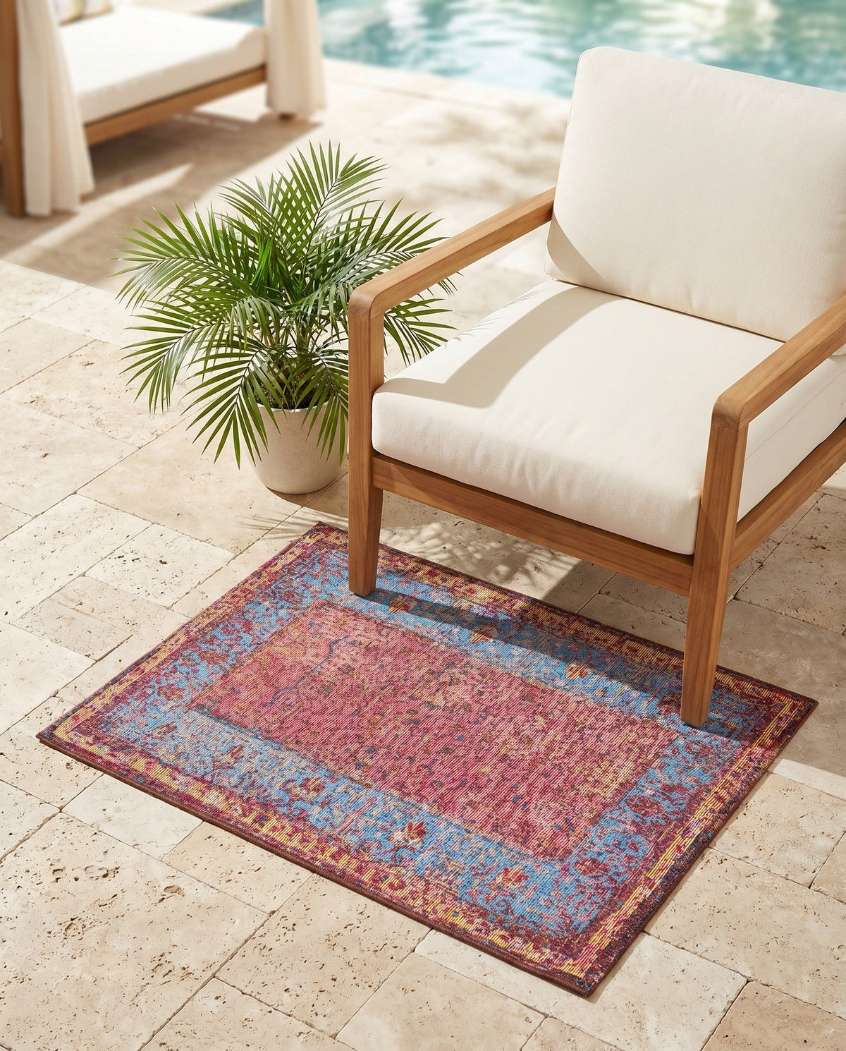 Patio Heritage Collection Area Rug -  Serenity Rectangle Vintage Salmon Coral  lifestyle 16