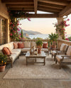 Patio Heritage Collection Area Rug - Santorini Rectangle Khaki  lifestyle 15