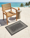 Terrace Fringe Collection Area Rug - Veranda (Black) Rectangle Black  lifestyle 19